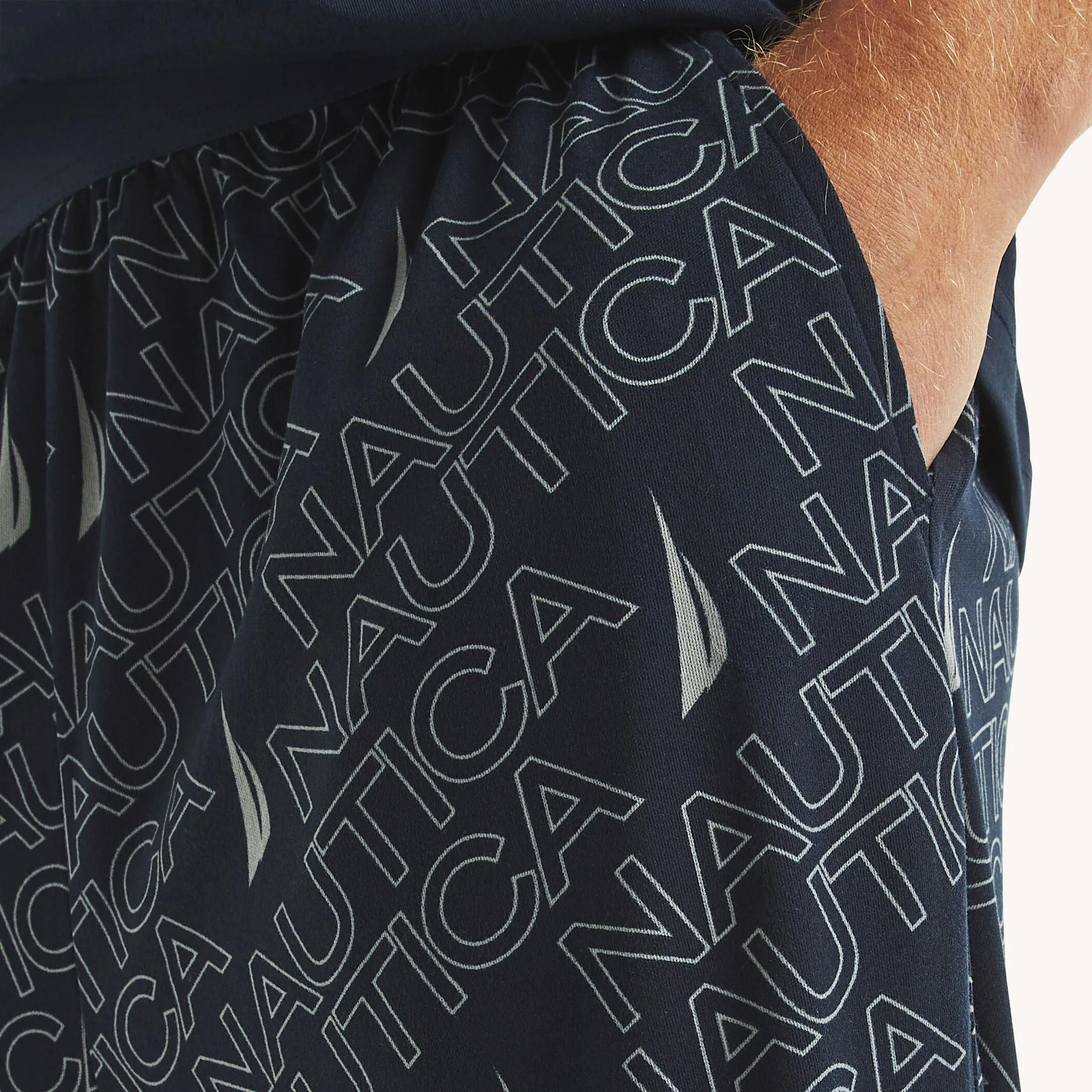 Nautica Herren Schlafanzughose mit Logo-Print und Stretch
