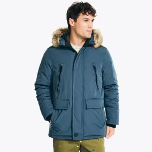 Nautica Herren nachhaltig gefertigte Parka mit Kapuze aus Kunstpelz in Lapisblau Nautica
