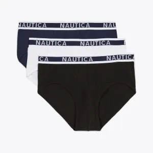 Nautica Stretch-Baumwoll-Slip, 3er-Pack