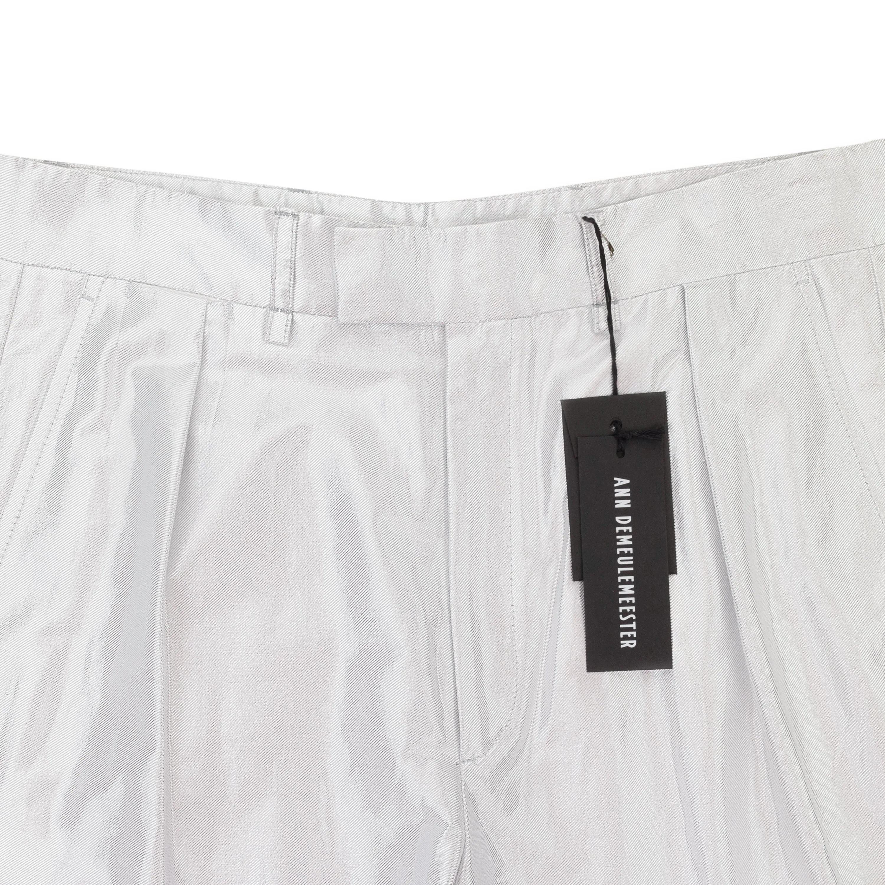 NWT DEMEULEMEESTER GERADE SILBERNE CASUALHOSE FÜR HERREN