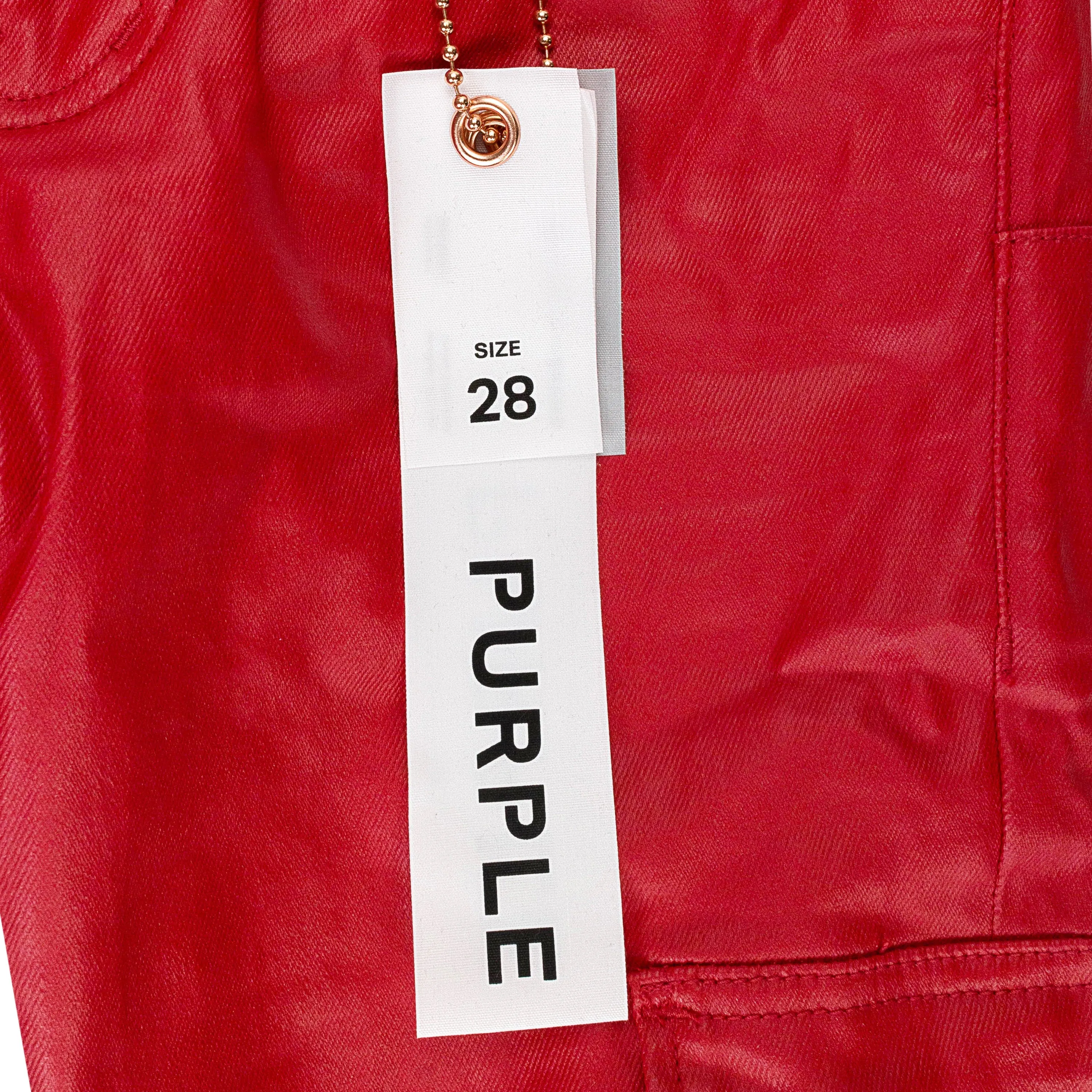 PATENT FILM CARGO FLARE ROTE SCHMALE JEANS
