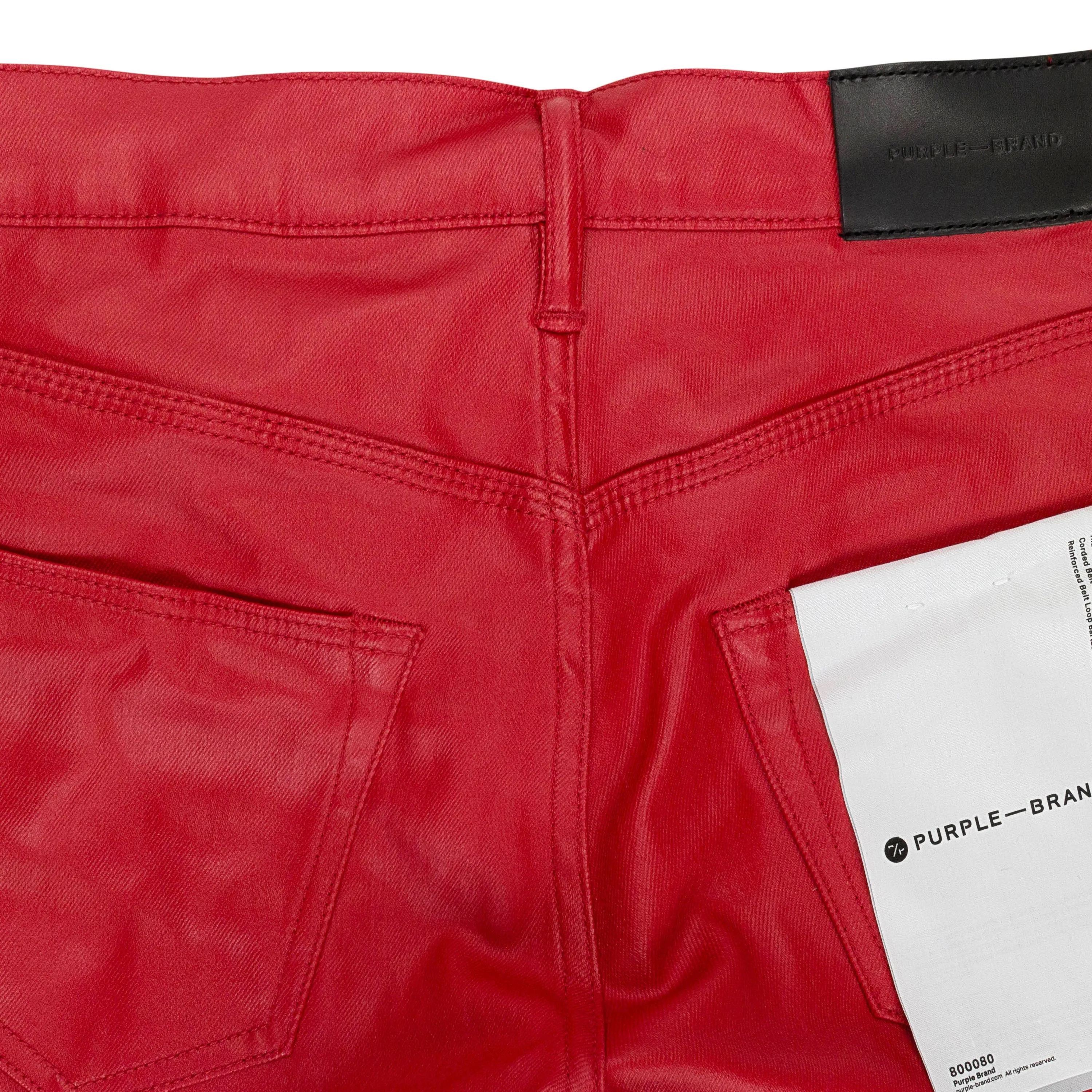 PATENT FILM CARGO FLARE ROTE SCHMALE JEANS