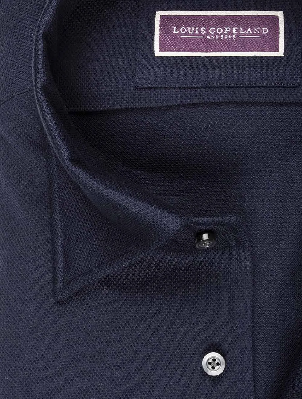 Pique Jersey Hemd Marineblau