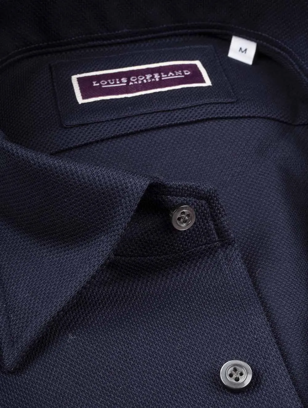 Pique Jersey Hemd Marineblau