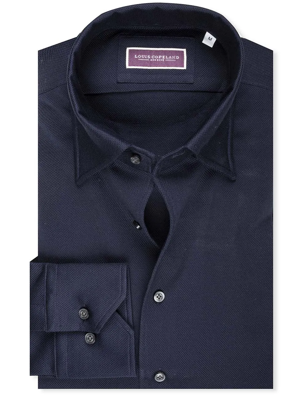 Pique Jersey Hemd Marineblau