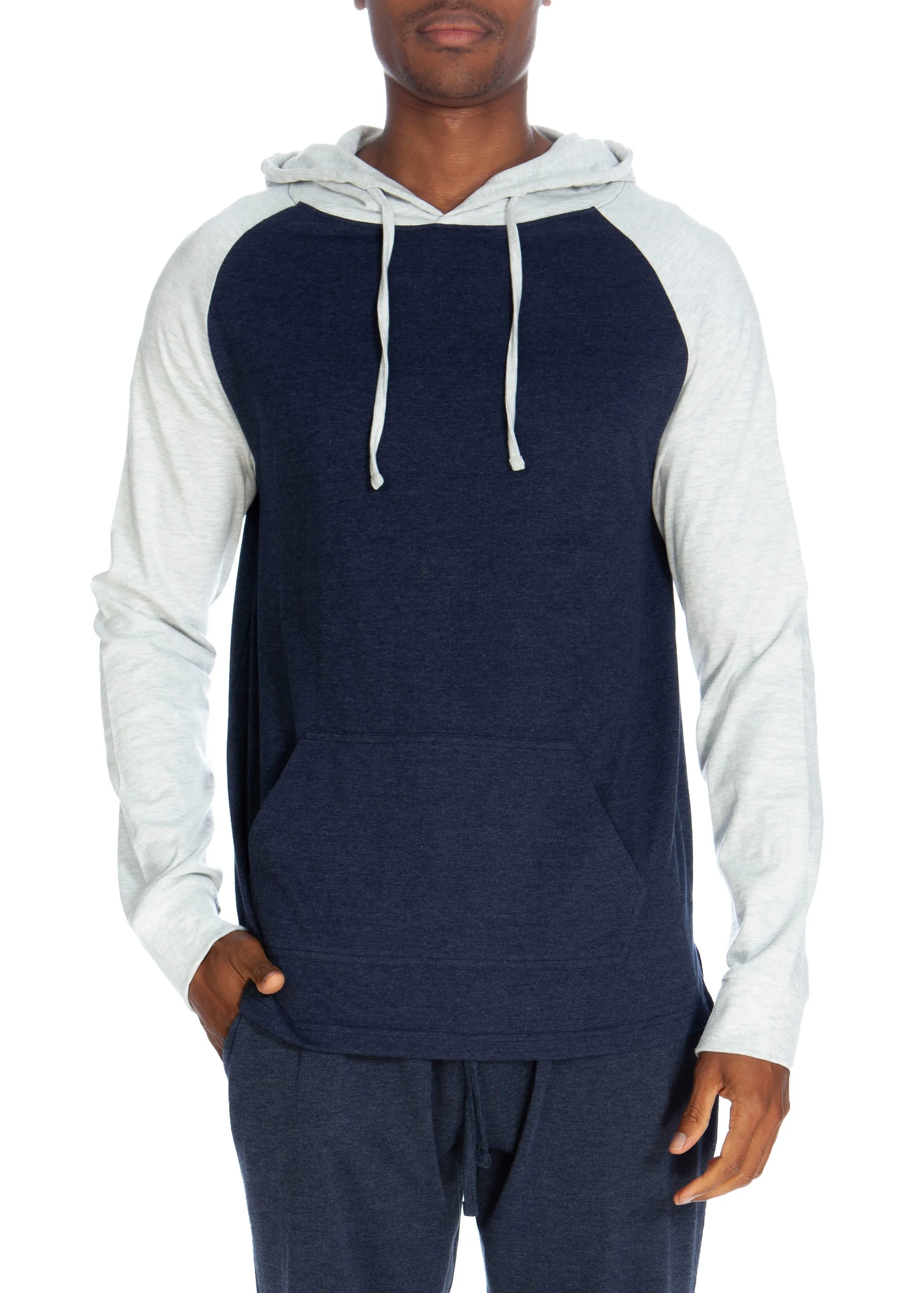Pullover Raglan Kapuzenpullover - Kontrastierende Ärmel