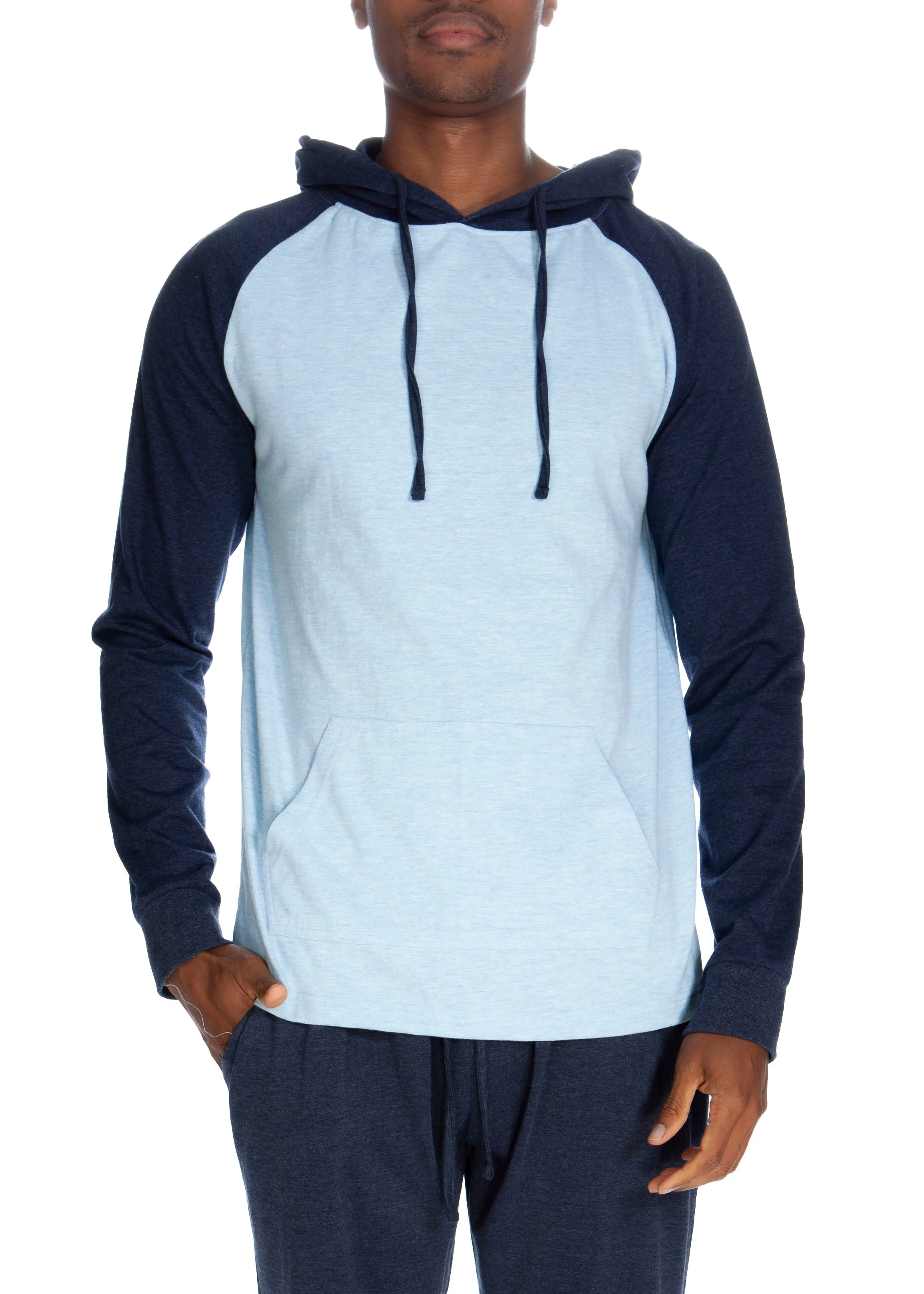 Pullover Raglan Kapuzenpullover - Kontrastierende Ärmel