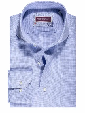 Purus Houndstooth Classic Fit Hemd Blau