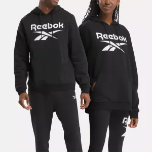 Reebok Bekleidung Herren Reebok Identity Fleece Pullover Hoodie mit gestapeltem Logo