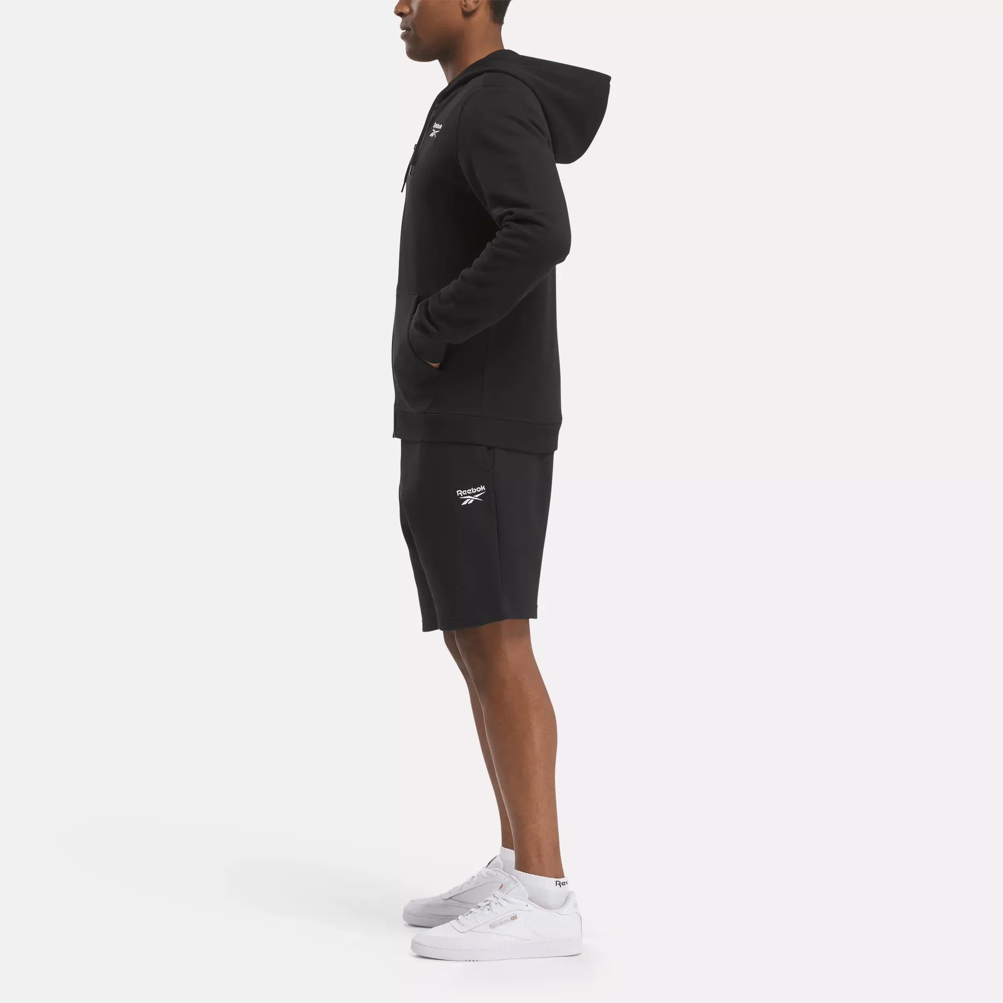 Reebok Bekleidung Herren Reebok Identity Fleece Full-Zip Kapuzenpullover mit kleinem Logo