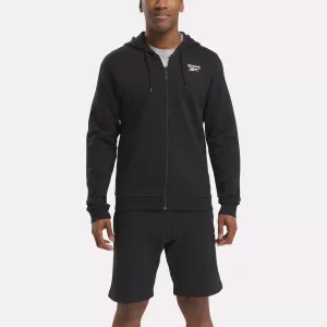 Reebok Bekleidung Herren Reebok Identity Fleece Full-Zip Kapuzenpullover mit kleinem Logo