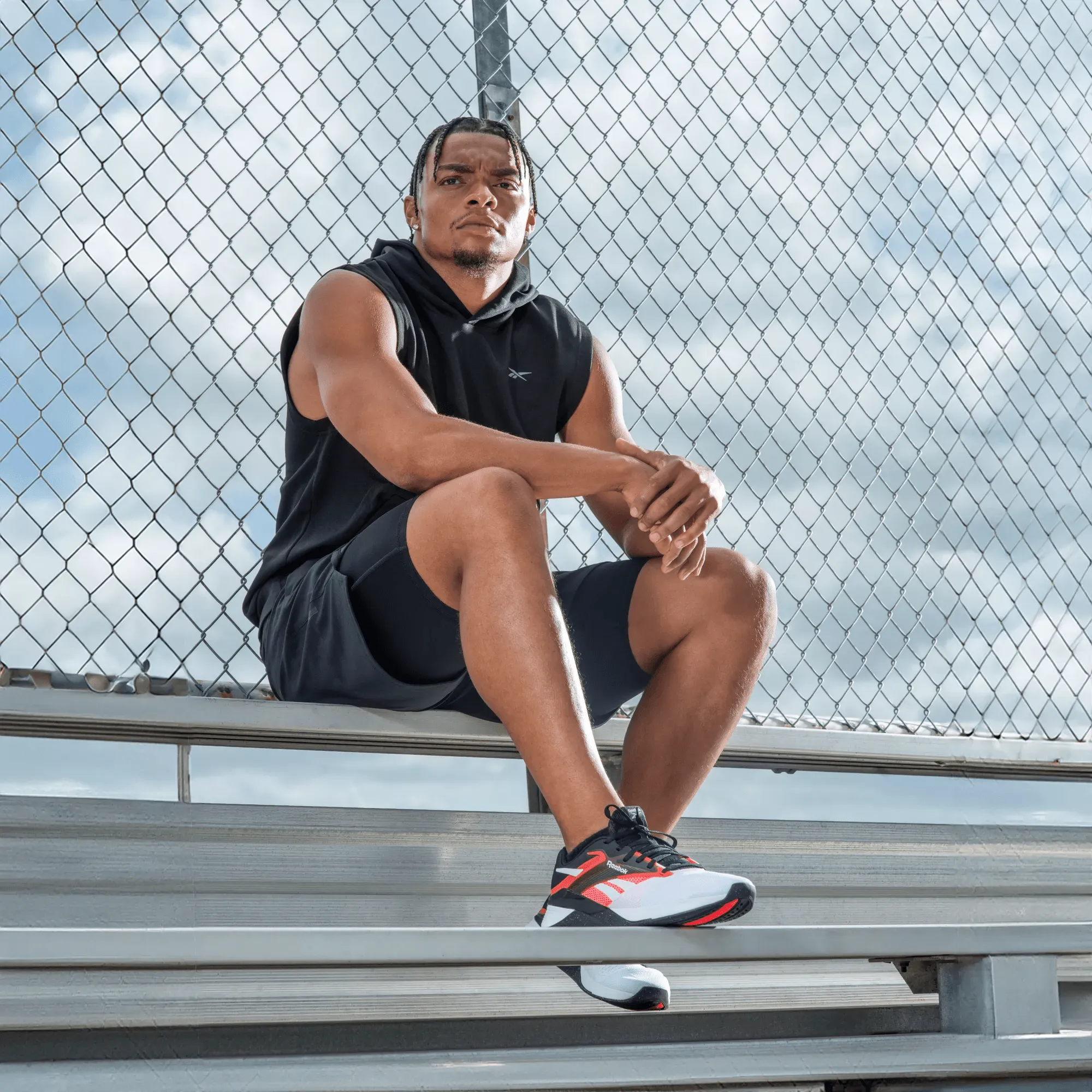 Reebok Bekleidung Herren Kraftstoff Ärmellose Kapuzenjacke
