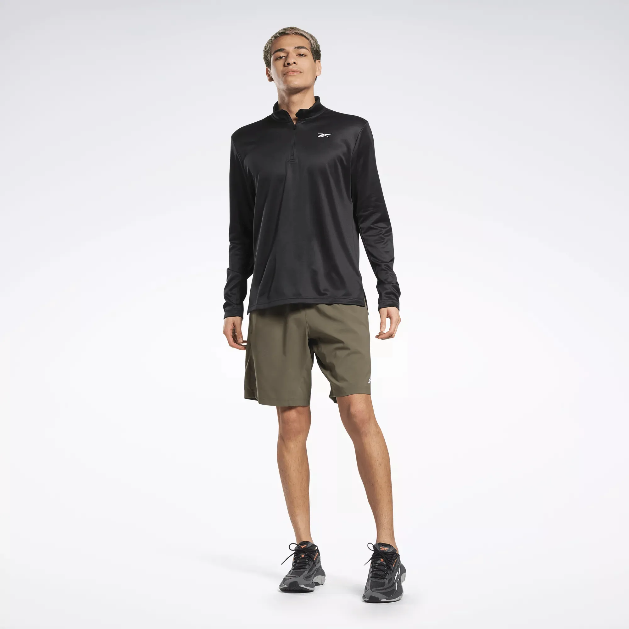 Reebok Herren-Workout-Top mit Viertelreißverschluss
