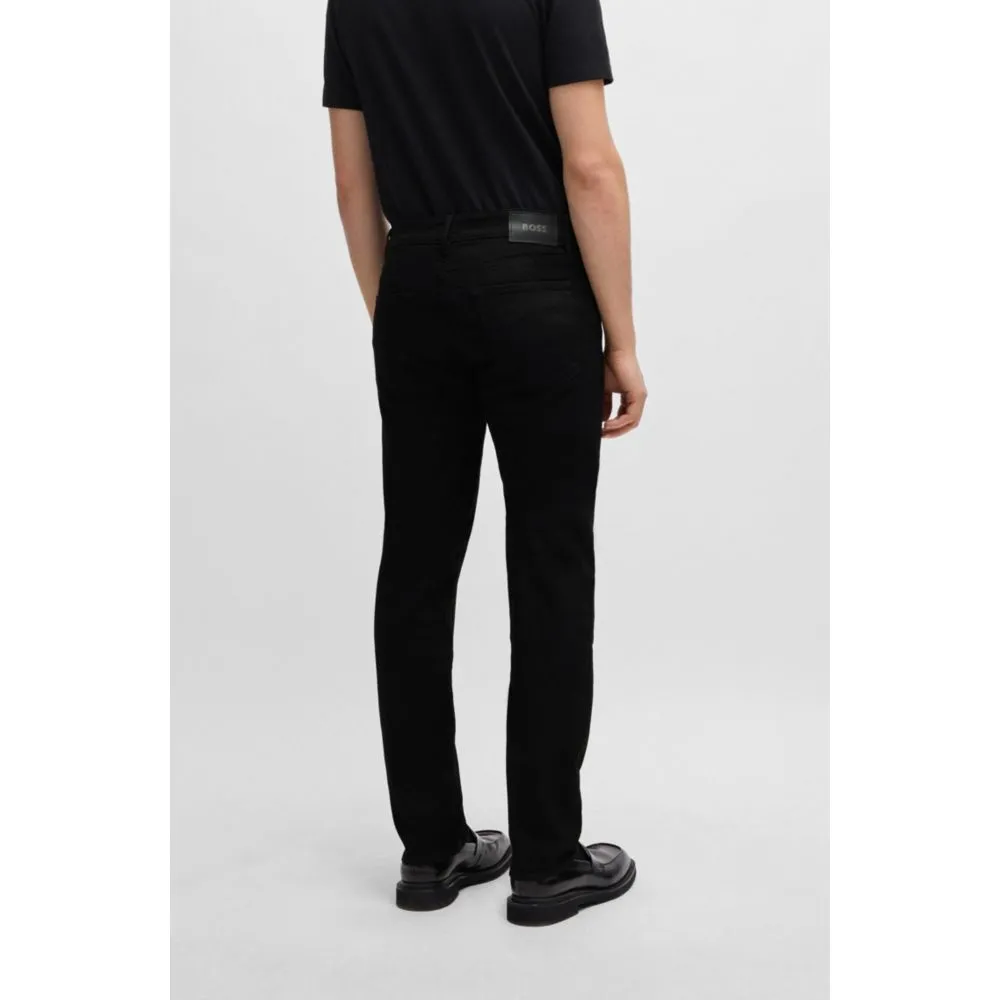 Regular-fit Jeans in schwarz-schwarzem italienischem Denim