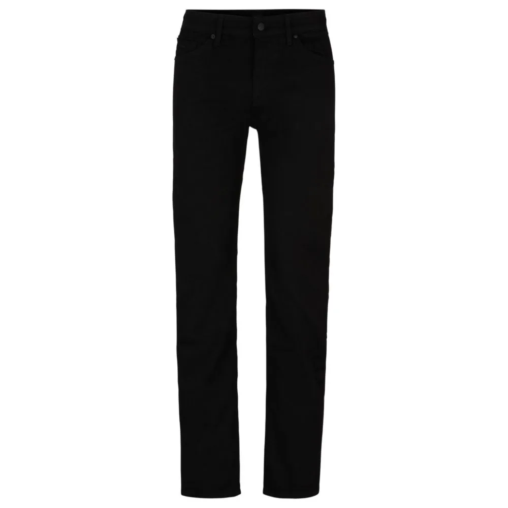 Regular-fit Jeans in schwarz-schwarzem italienischem Denim