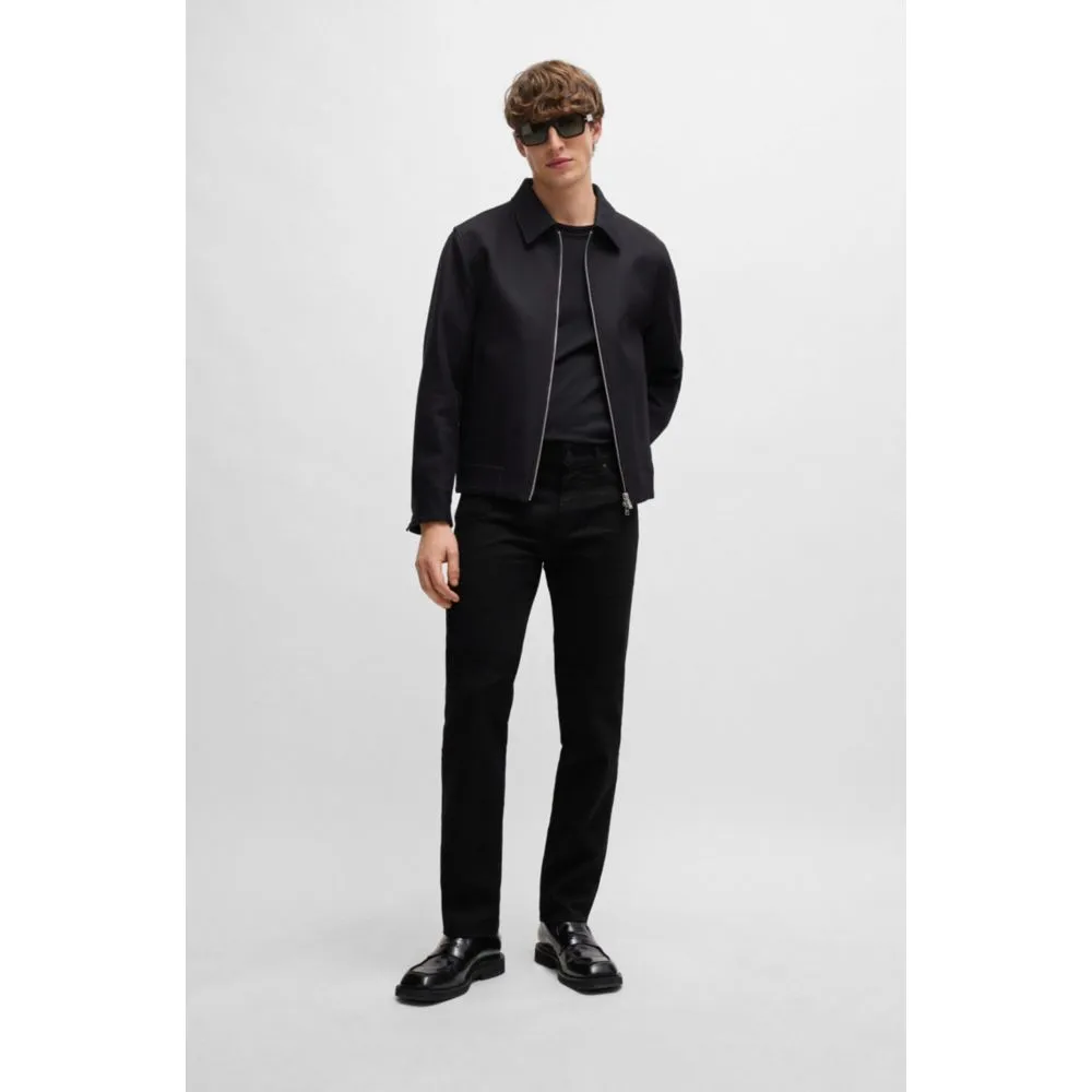 Regular-fit Jeans in schwarz-schwarzem italienischem Denim