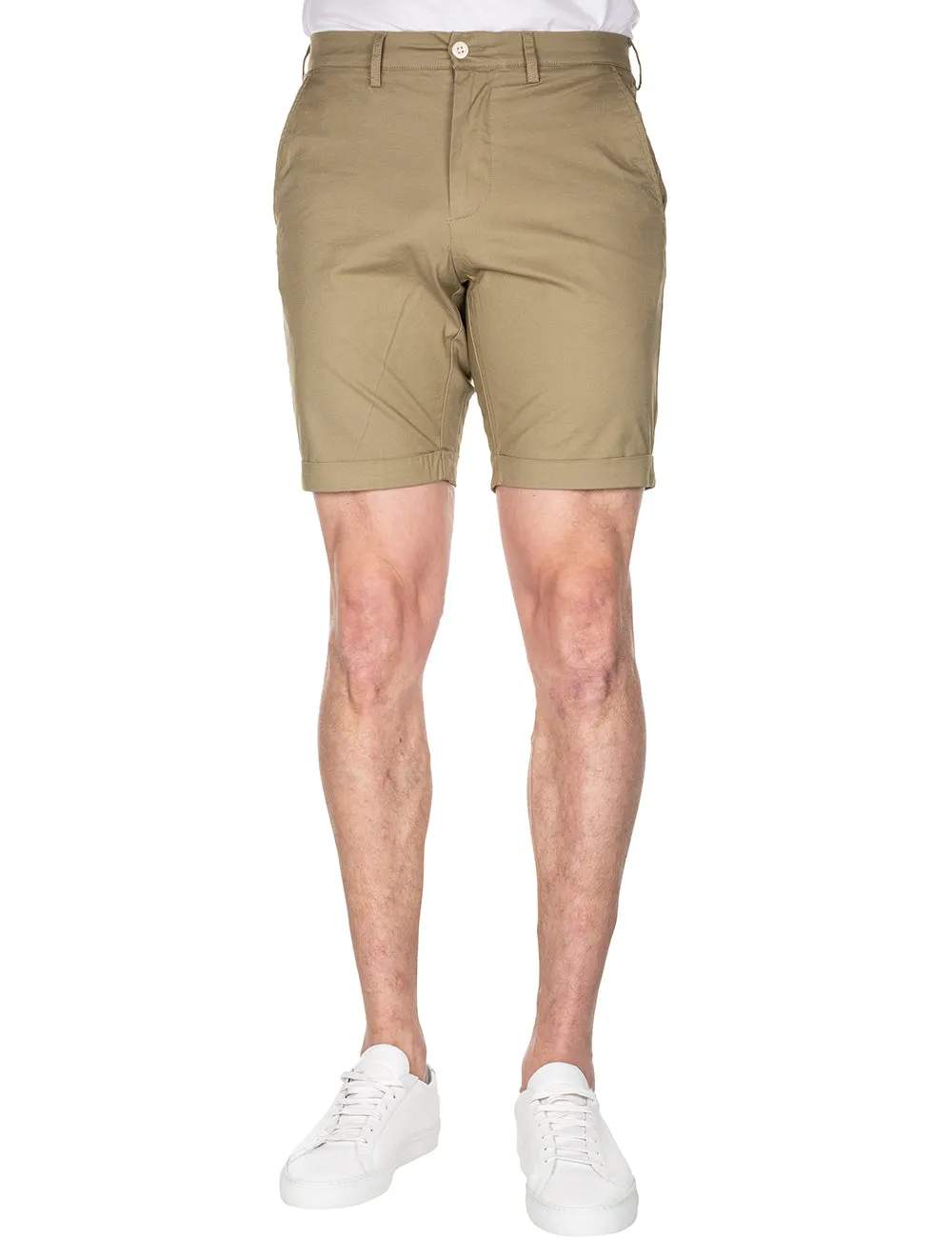 Regular Fit Sonnenverblasste Shorts Aloe Grün