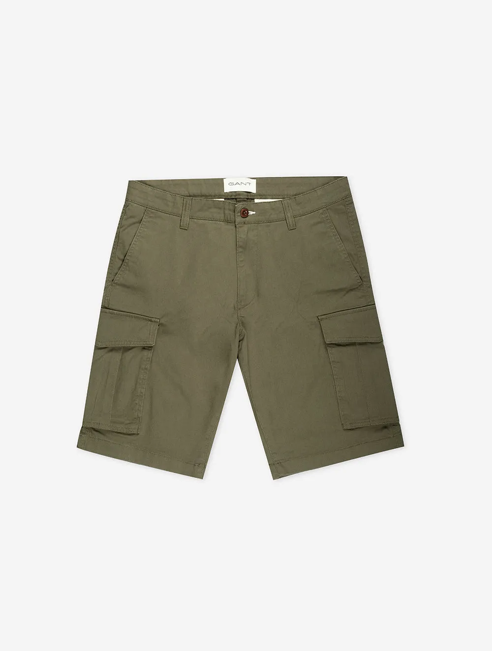 Bequeme Twill Cargo Shorts in Wacholdergrün