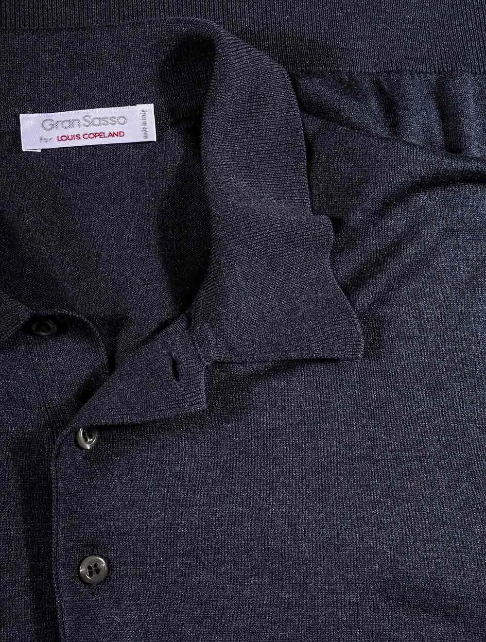 Seiden Polo Marineblau