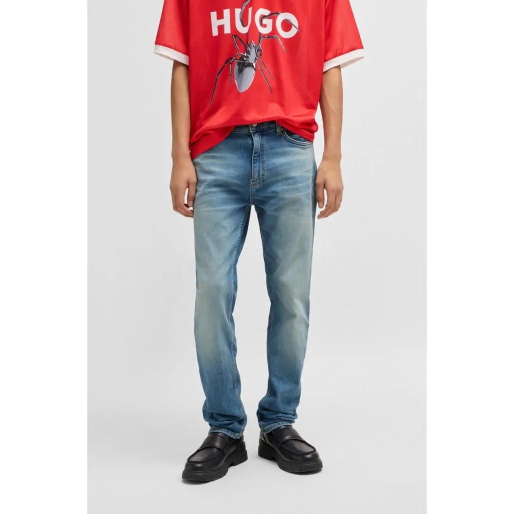 Slim-fit Jeans in mittelblauem Stretch-Denim