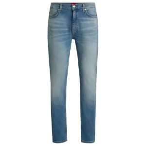 Slim-fit Jeans in mittelblauem Stretch-Denim