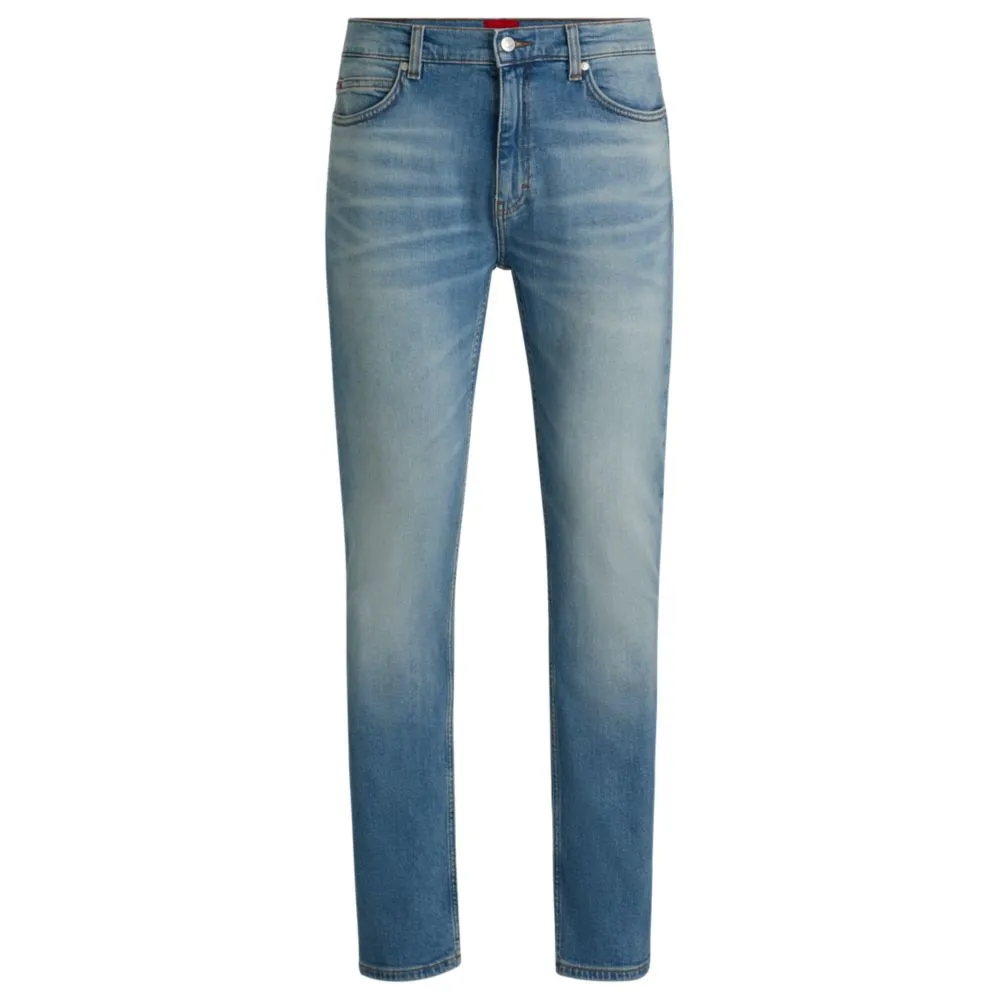 Slim-fit Jeans in mittelblauem Stretch-Denim