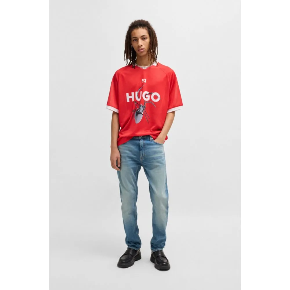 Slim-fit Jeans in mittelblauem Stretch-Denim