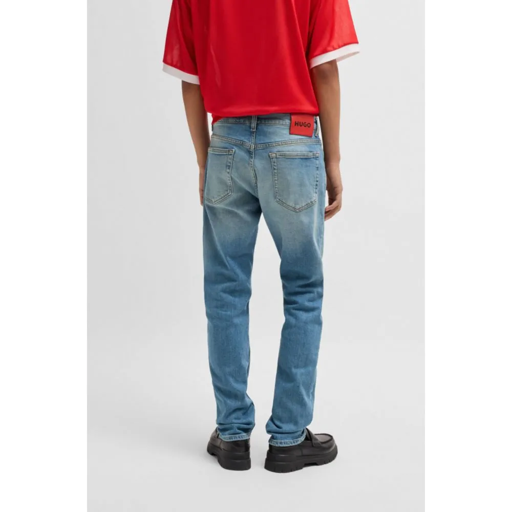 Slim-fit Jeans in mittelblauem Stretch-Denim