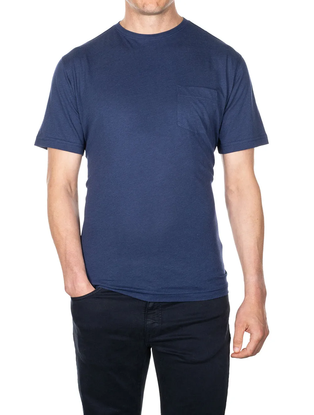 Sommerweiches Pocket T-Shirt Atlantikblau