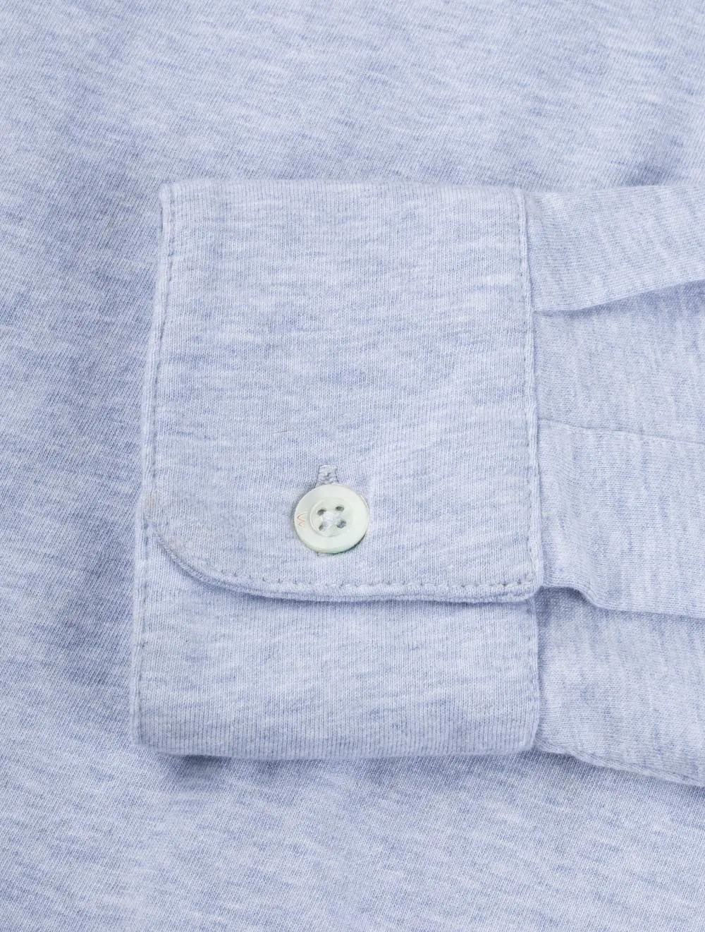 Maßgeschneidertes Jersey-Poloshirt Hellblau Melange