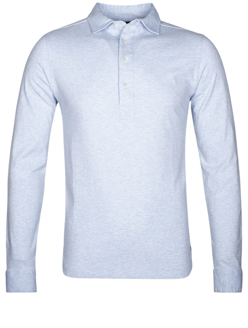 Maßgeschneidertes Jersey-Poloshirt Hellblau Melange