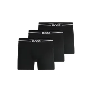 Three-pack of stretch-cotton boxer briefs with logos