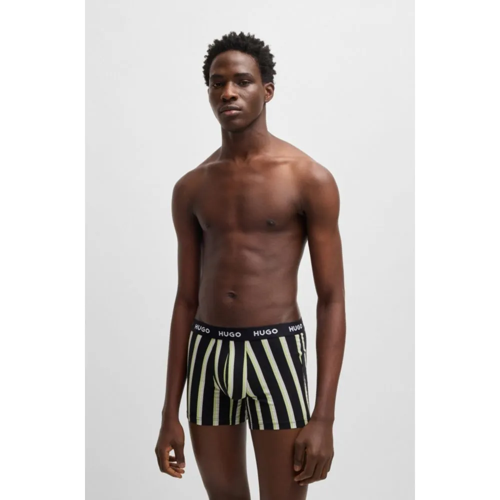 Dreierpack dehnbare Baumwoll-Boxershorts mit Logos