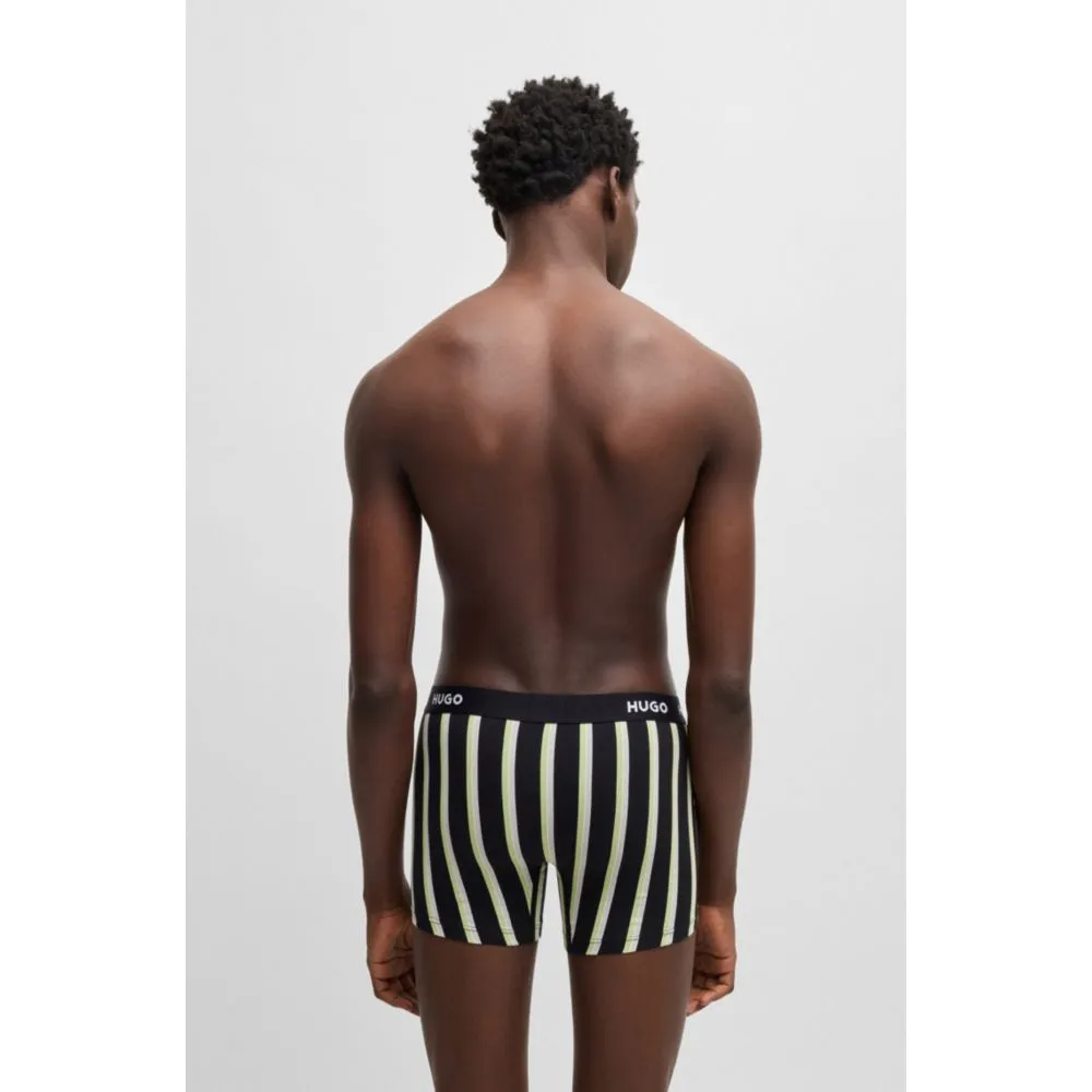 Dreierpack dehnbare Baumwoll-Boxershorts mit Logos
