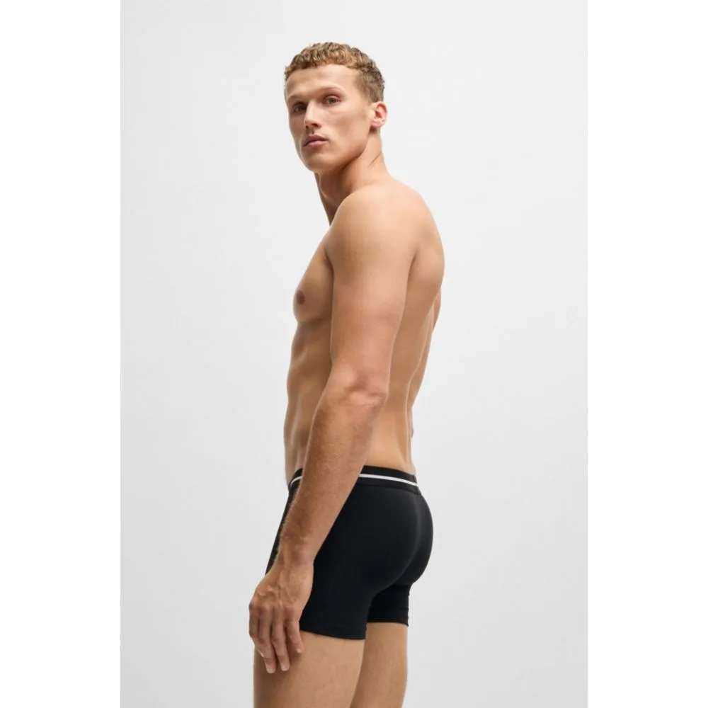 Three-pack of stretch-cotton boxer briefs with logos