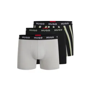 Dreierpack dehnbare Baumwoll-Boxershorts mit Logos