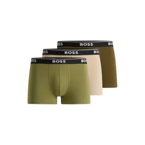 Dreierpack dehnbare Baumwoll-Boxershorts mit Logo-Bund