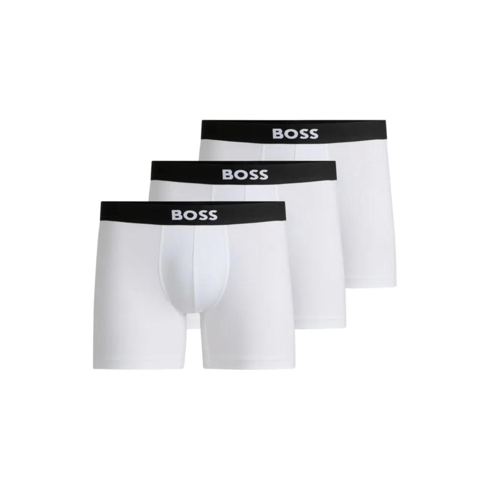 Zweierpack dehnbare Baumwoll-Boxershorts mit Logo-Bund