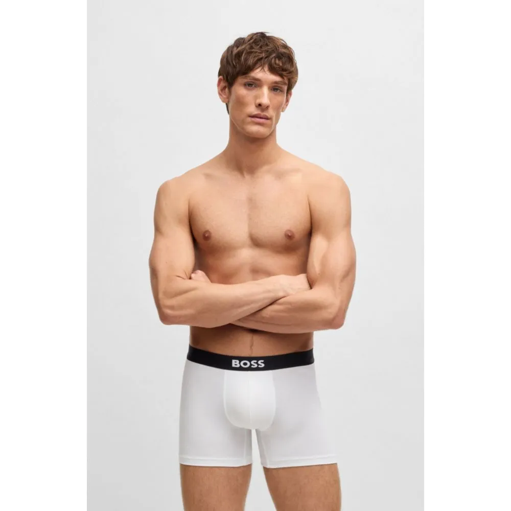 Zweierpack dehnbare Baumwoll-Boxershorts mit Logo-Bund