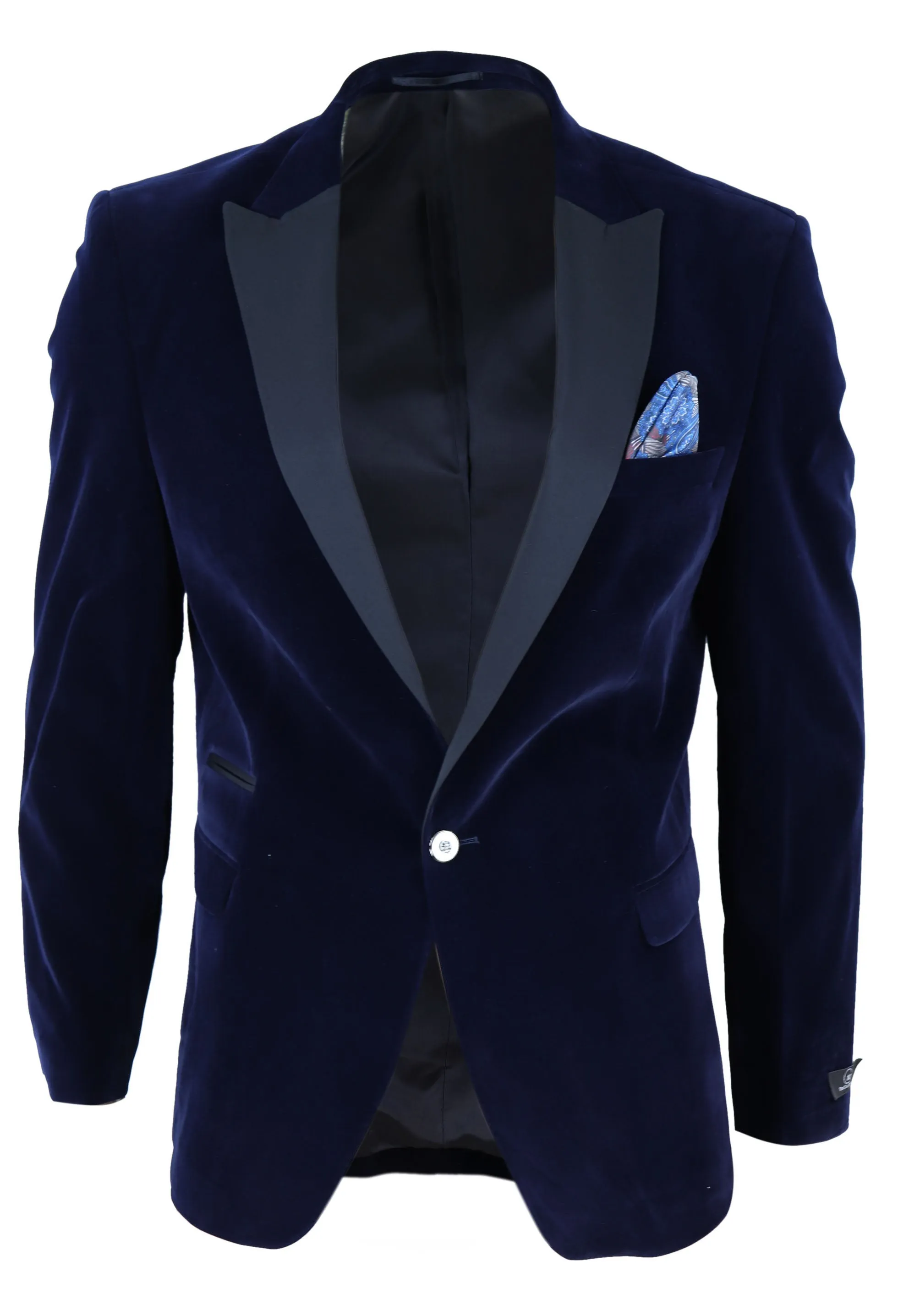 Samt 1-Knopf Jackett Smoking Blazer