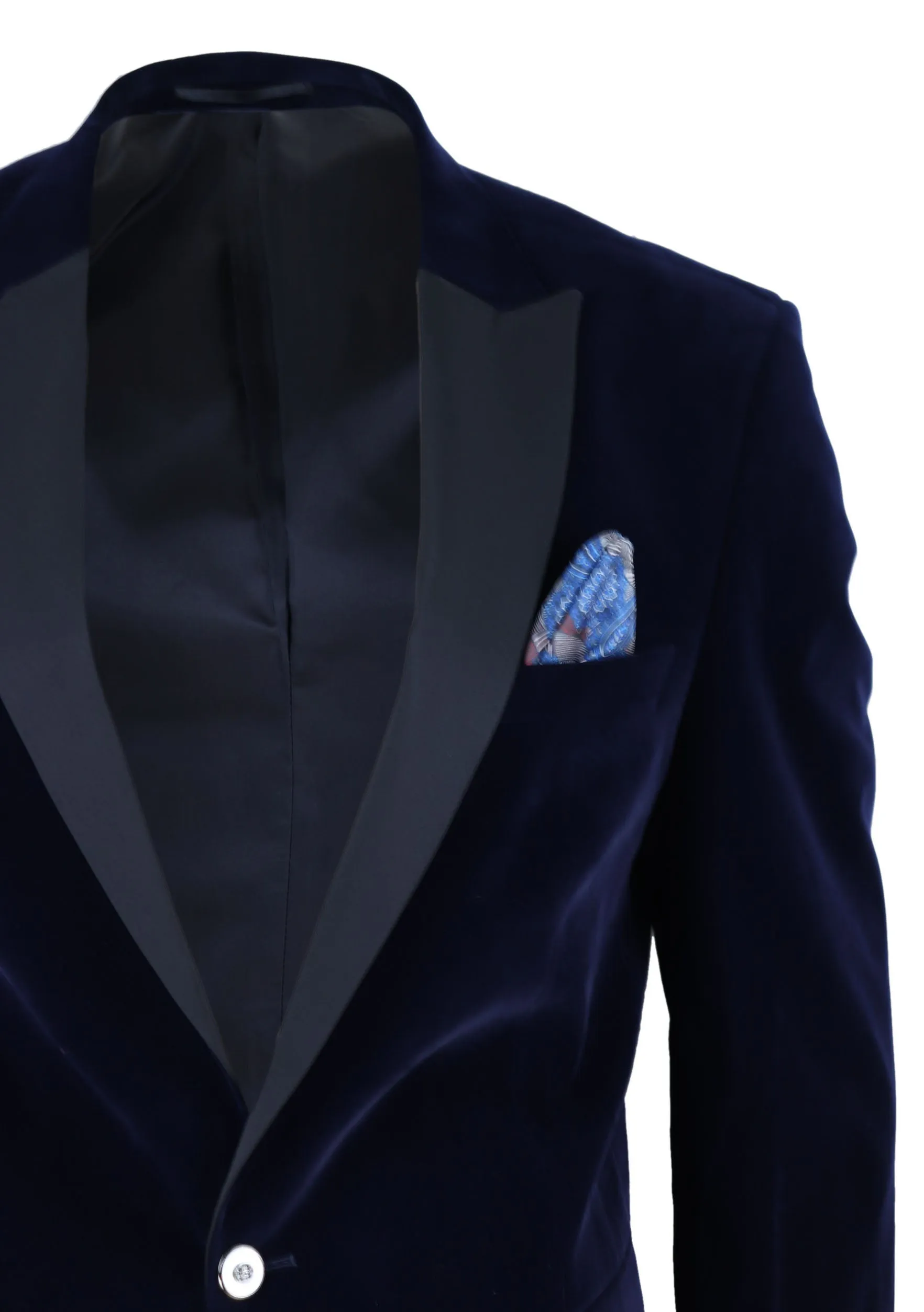 Samt 1-Knopf Jackett Smoking Blazer