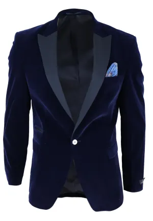 Samt 1-Knopf Jackett Smoking Blazer