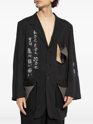 YOHJI YAMAMOTO POUR HOMME - Herren Nachricht bedruckte Jacke Kleidung_yohji-yamamoto