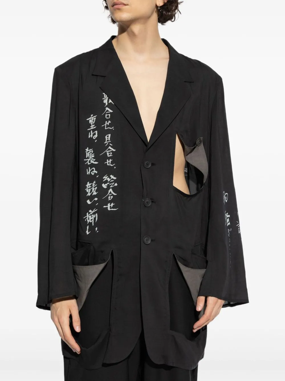 YOHJI YAMAMOTO POUR HOMME - Herren Nachricht bedruckte Jacke Kleidung_yohji-yamamoto