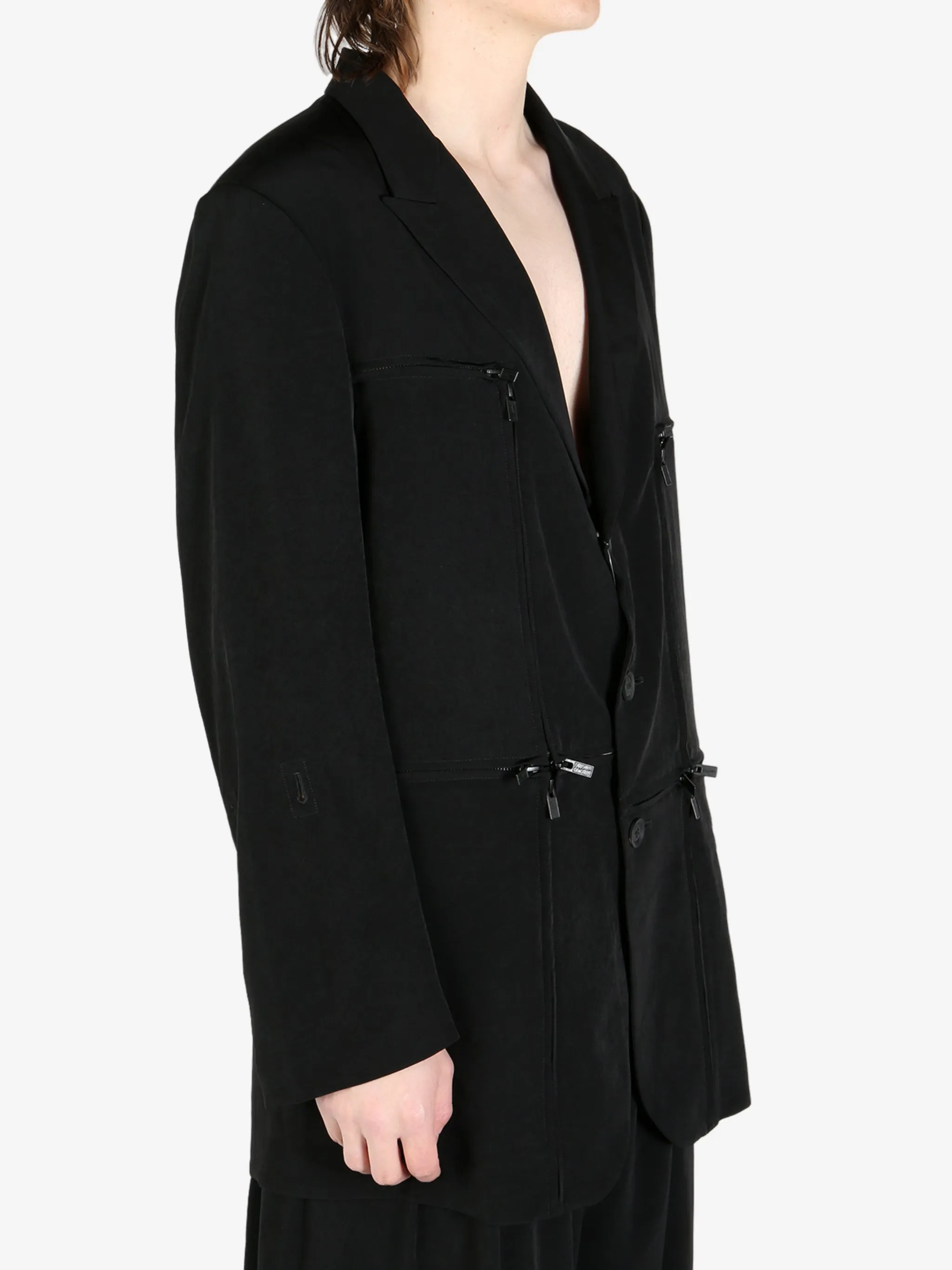 YOHJI YAMAMOTO POUR HOMME - Herren-Jacke mit Reißverschluss-Detail_yohji-yamamoto