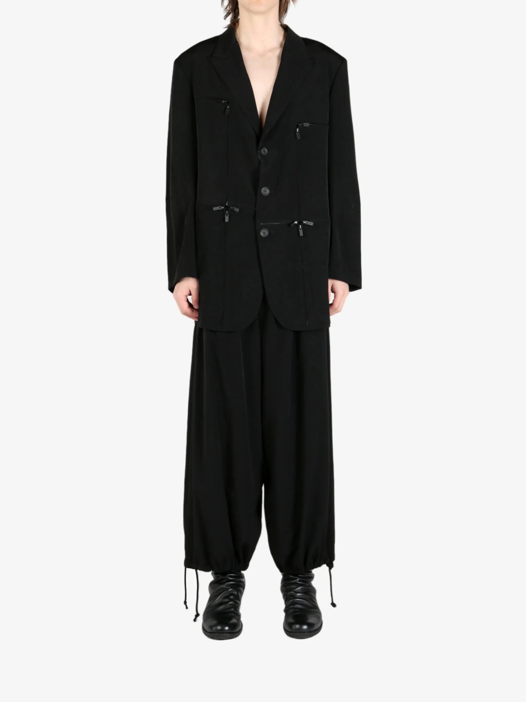 YOHJI YAMAMOTO POUR HOMME - Herren-Jacke mit Reißverschluss-Detail_yohji-yamamoto
