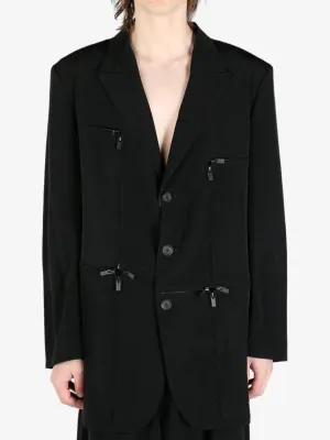 YOHJI YAMAMOTO POUR HOMME - Herren-Jacke mit Reißverschluss-Detail_yohji-yamamoto
